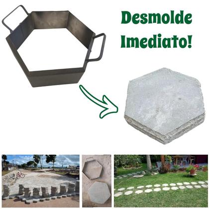 Imagem de Forma Fazer Bloco Sextavado 1 Bloco 17x4cm Lajotinha Piso