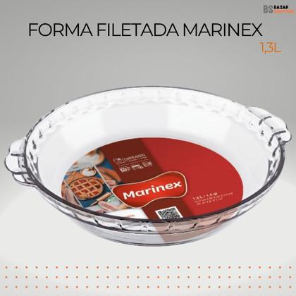 Imagem de Forma Filetada 1,3L Marinex Vidro Redonda Media Assadeira