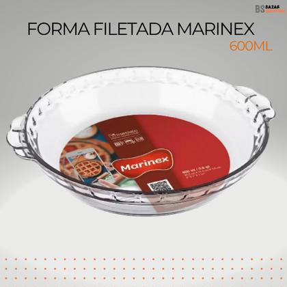 Imagem de Forma Filetada 600ML Marinex Vidro Redonda Pequena Assadeira