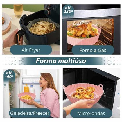 Imagem de Forma Forro P Air Fryer Silicone Reutilizável Não Gruda 22Cm