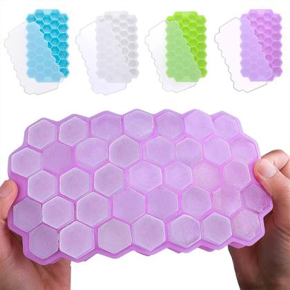 Imagem de Forma Gelo Silicone Não Tóxico Colmeia P/Garrafa Com Tampa