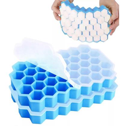 Imagem de Forma Gelo Silicone Não Tóxico Colmeia P/Garrafa Com Tampa