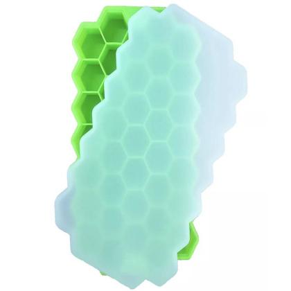 Imagem de Forma Gelo Silicone Não Tóxico Colmeia P/Garrafa Com Tampa