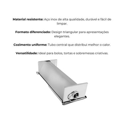 Imagem de Forma inox triangular com tubo(29x10x7) cimapi
