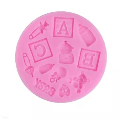 Imagem de Forma Molde Silicone Cha Bebe Baby Mamadeira Nenem Revelaçao