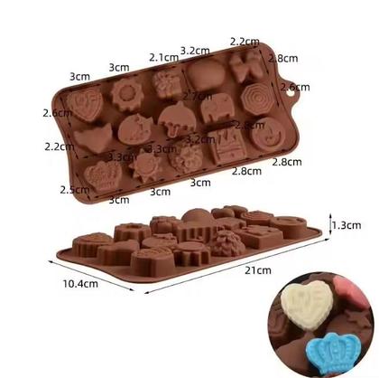 Imagem de Forma Molde Silicone Chocolate Bombom Bicho Castelo Coroa
