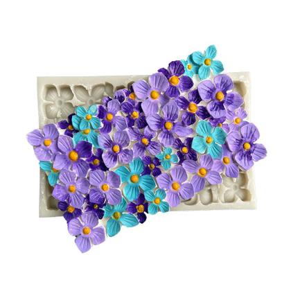Imagem de Forma Molde Silicone Flores Floral Violetas Fondant Resina