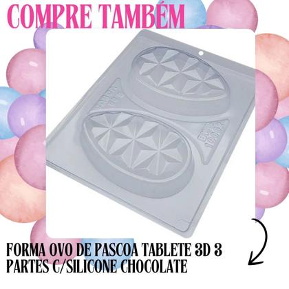Imagem de Forma Ovo de Pascoa 100g 3 Partes C/Silicone Doce Gourmet
