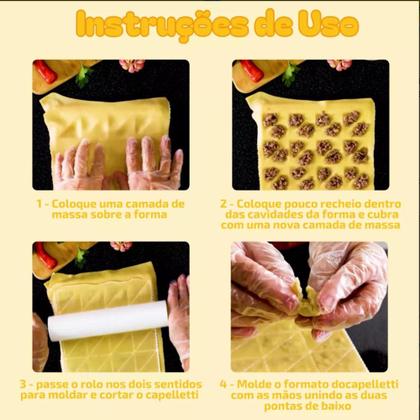 Imagem de Forma P/ Moldar Macarrão Capelletti Meia Lua Massa Recheada