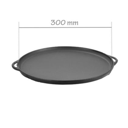 Imagem de Forma para Pizza de Ferro Fundido Chapa Lisa 30cm Preta Panela Mineira