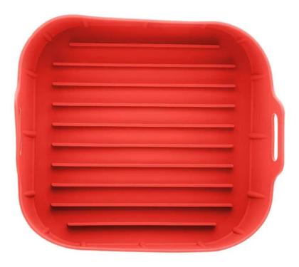 Imagem de Forma Quadrada De Silicone Air fryer Vermelho 18x18x5cm Lyor