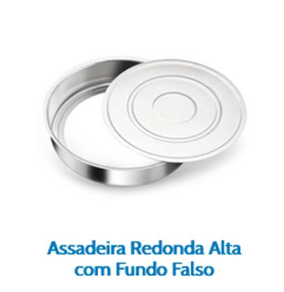 Imagem de Forma Redonda Com Fundo Removível Falso, Assadeira de Bolo Redondo 30 Cm Em Alumínio If35