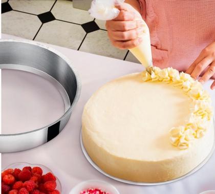 Imagem de Forma Redonda Com Fundo Removível Falso, Assadeira de Bolo Redondo 30 Cm Em Alumínio If35