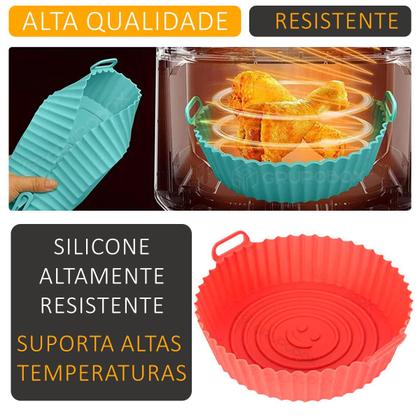 Imagem de Forma Redonda para Fritadeira Elétrica Air Fryer Kit Com 6