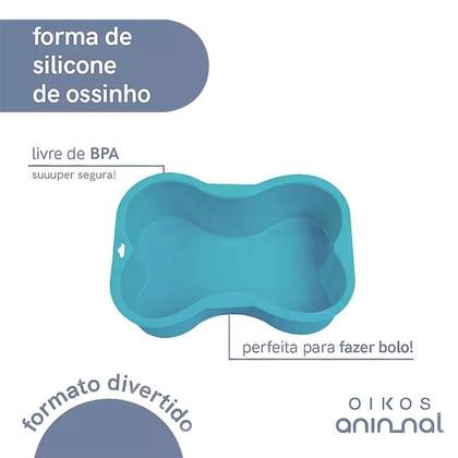 Imagem de Forma Silicone de Bolo Formato Osso - Cachorros, Cães, Gatos