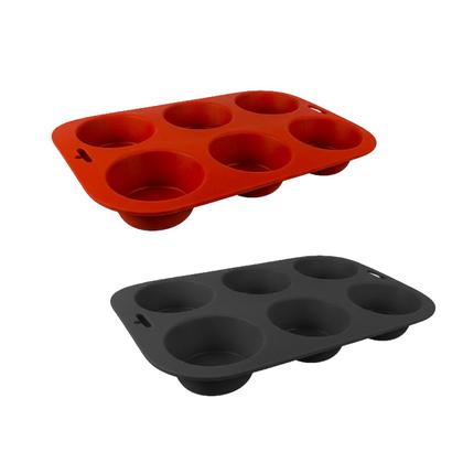Imagem de Forma silicone muffin bolo cupcake 6 compatimento pratica gourmet compacta assa forno freezer