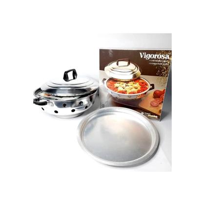 Imagem de Forma Vigorosa 3x1 Alumínio Vigor Bolo Pizza Churrasco