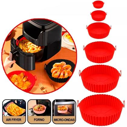 Imagem de Formas Air Fryer Silicone Reutilizável Para Bolo Pudim Kit 6
