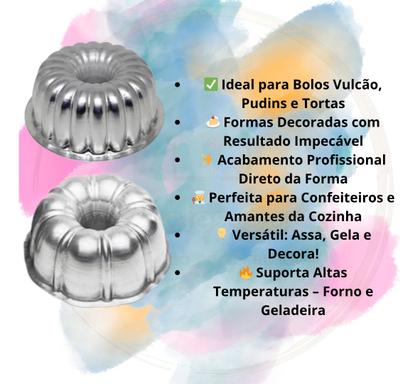 Imagem de Formas Alumínio Premium Bolo, Pudim, Tort Suíça 2+1(20x8cm)
