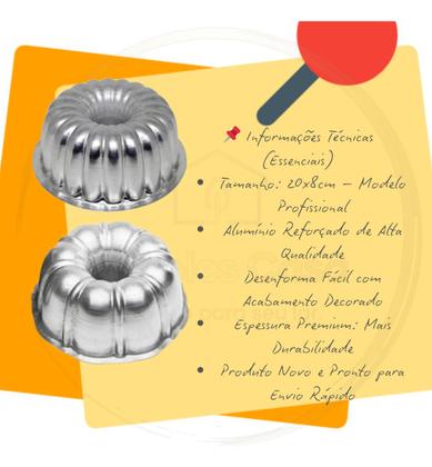 Imagem de Formas Alumínio Premium Bolo, Pudim, Tort Suíça 2+1(20x8cm)