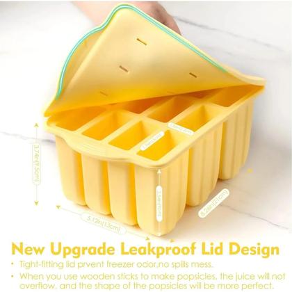 Imagem de Formas De Silicone Para Picolé Com 12 Cavidades, Livre De BPA, Bandejas Para Sorvete Caseiro Para
