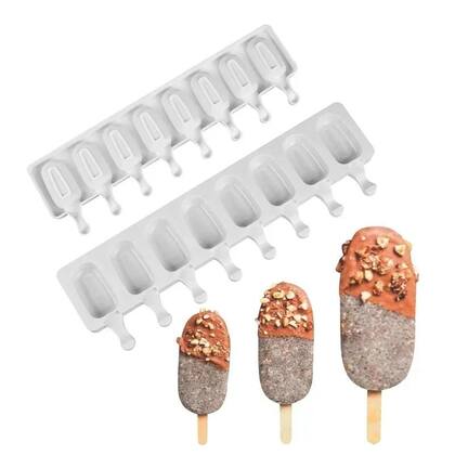 Imagem de Formas De Silicone Para Picolé Com 8 Cavidades, DIY, Para Fazer Sobremesas Caseiras Com Palitos,