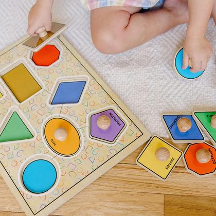 Imagem de Formas geométricas do quebra-cabeça Melissa e Doug Deluxe Jumbo Knob