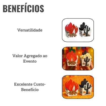 Imagem de Forminha para Doces Festa Junina Arraiá do Cordel - 24 Un