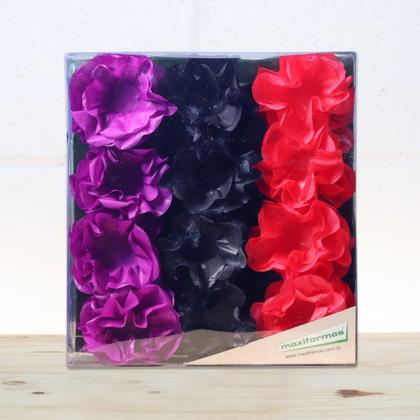 Imagem de Forminhas Happy 3 Tons Seda Halloween-Uva/Preto/Vermelho