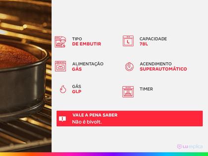 Imagem de Forno a Gás Brastemp 78 Litros BOA84ARRNA 220v