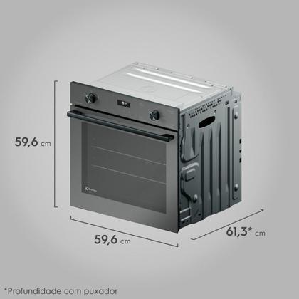 Imagem de Forno a Gás de Embutir Electrolux Efficient com 80 Litros de Capacidade, Grill e Painel Full Touch Cinza - OE8GF