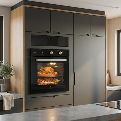 Imagem de Forno a gás de embutir fischer infinity 78 litros com grill preto 127v