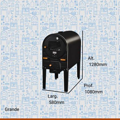 Imagem de Forno a Lenha Médio 138L Preto Inox FHIMFI Hidro