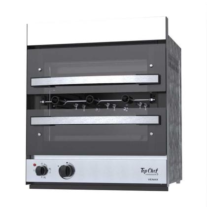 Imagem de Forno Assador Rotativo a Gás 3 Espetos de Embutir Top Chef Inox - Venax