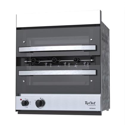 Imagem de Forno Assador Rotativo a Gás 3 Espetos de Embutir Top Chef Inox - Venax