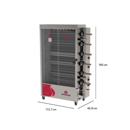 Imagem de Forno Assador Rotativo Frangueira Progás PR634 Inox Frango 6 Espetos Bivolt