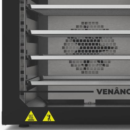 Imagem de Forno Convector Venâncio Smart Basic 4 Esteiras com Corpo Preto e Painel Inox 127V Com Cavalete