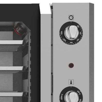 Imagem de Forno Convector Venâncio Smart Basic 4 Esteiras com Corpo Preto e Painel Inox 127V Com Cavalete