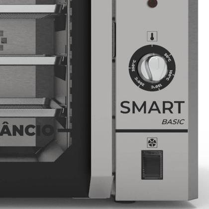 Imagem de Forno Convector Venâncio Smart Basic 4 Esteiras com Corpo Preto e Painel Inox 127V Com Cavalete