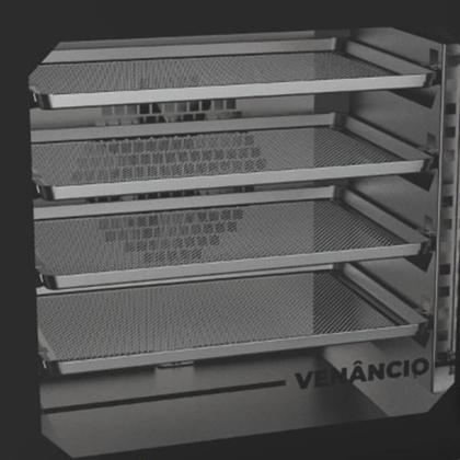Imagem de Forno Convector Venâncio Smart Basic 4 Esteiras com Corpo Preto e Painel Inox 220V FCSB4EPRIN