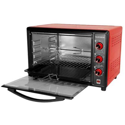 Imagem de Forno de Bancada Elétrico Telefunken 60L E650C Vermelho 127V