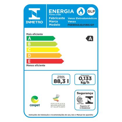 Imagem de Forno de Embutir a Gas 90L Cristallo GIIi Gas Glp