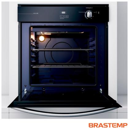 Imagem de Forno de Embutir a Gás Brastemp 78 Litros Inox Espelhado com Grill Timer Touch BOA84AR