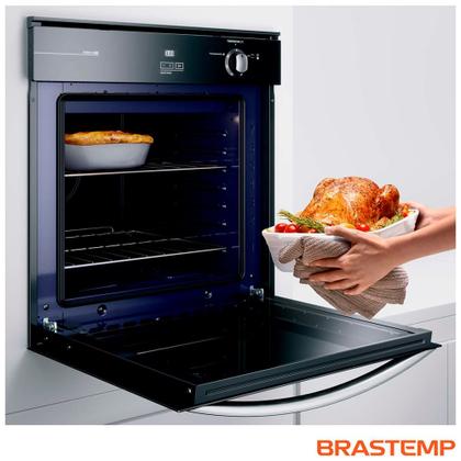 Imagem de Forno de Embutir a Gás Brastemp 78 Litros Inox Espelhado com Grill Timer Touch BOA84AR