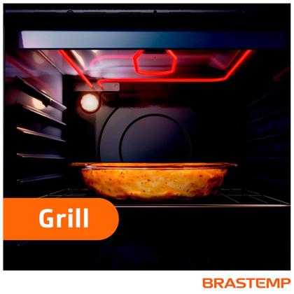 Imagem de Forno de Embutir a Gás Brastemp 78 Litros Inox Espelhado com Grill Timer Touch BOA84AR