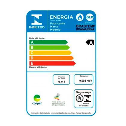 Imagem de Forno de Embutir a Gás Brastemp 78 Litros Inox Espelhado com Grill Timer Touch BOA84AR