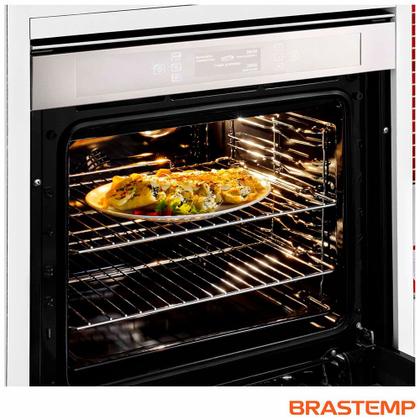 Imagem de Forno de Embutir Elétrico Brastemp 67 Litros Inox com Função Ar Forçado e Painel Touch - BO260AR