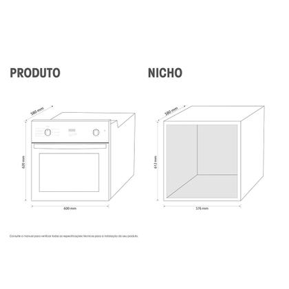 Imagem de Forno de Embutir Elétrico Brastemp 84 Litros Inox Espelhado com Convecção e Timer Touch - BOC84AR