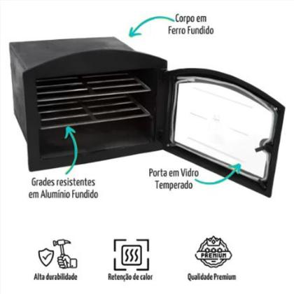 Imagem de Forno de ferro fundido para fogão a lenha grande