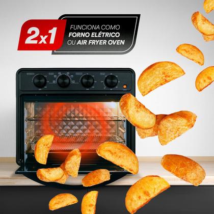Imagem de Forno e Fritadeira Air Fryer EOS 35 Litros Premium All Black EAF35AP 220V